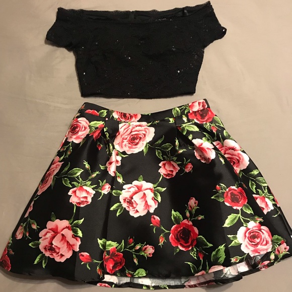 B. Smart Dresses & Skirts - Floral homecoming dress, 2 piece